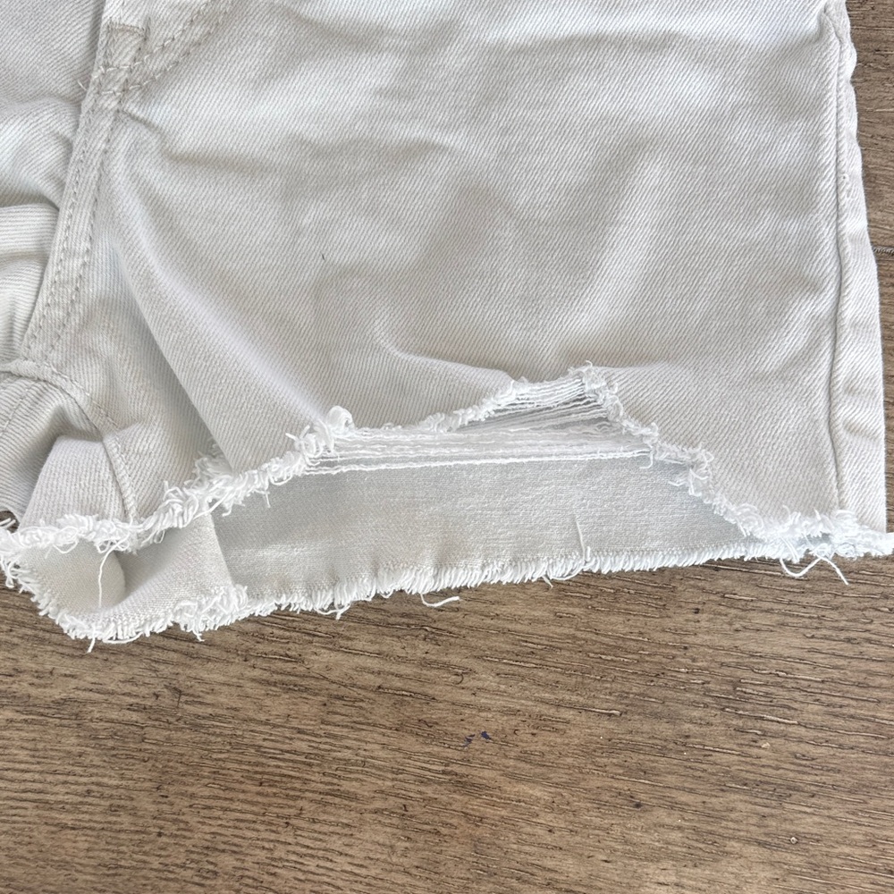 Levi's White High Waist Distressed Jean Shorts - Picture 7 of 13